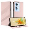 Per OPPO Reno11 F Custodia per telefono in pelle retrò multifunzionale in rilievo (rosa)