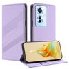 Per OPPO Reno11 F Custodia per telefono in pelle retrò multifunzionale in rilievo (viola chiaro)