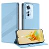 Per OPPO Reno11 F Custodia per telefono in pelle retrò multifunzionale con portafoglio in rilievo (azzurro chiaro)