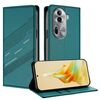 Per OPPO Reno11 Pro Custodia per telefono in pelle retrò multifunzionale in rilievo (verde scuro)