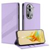 Per OPPO Reno11 Pro Custodia per telefono in pelle retrò con portafoglio multifunzionale in rilievo (viola chiaro)