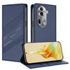 Per OPPO Reno11 Pro Custodia per telefono in pelle retrò con portafoglio multifunzionale in rilievo (blu scuro)