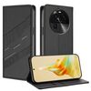 Per OPPO Find X6 Custodia per telefono in pelle retrò con portafoglio multifunzionale in rilievo (nero)
