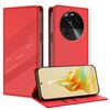 Per OPPO Find X6 Custodia per telefono in pelle retrò con portafoglio multifunzionale in rilievo (rosso)