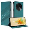 Per OPPO Find X6 Custodia per telefono in pelle retrò con portafoglio multifunzionale in rilievo (verde scuro)