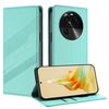 Per OPPO Find X6 Custodia per telefono in pelle retrò con portafoglio multifunzionale in rilievo (verde menta)