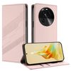 Per OPPO Find X6 Custodia per telefono in pelle retrò con portafoglio multifunzionale in rilievo (rosa)