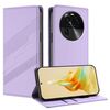 Per OPPO Find X6 Custodia per telefono in pelle retrò con portafoglio multifunzionale in rilievo (viola chiaro)