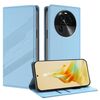 Per OPPO Find X6 Custodia per telefono in pelle retrò con portafoglio multifunzionale in rilievo (azzurro chiaro)