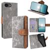 Per iPhone 16e Custodia per telefono con blocco RFID in pelle con cuciture colorate (grigio)