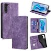 Per ZTE nubia S 5G A403ZT RFID Anti-furto Spazzola Magnetico Custodia in Pelle per Telefono (Viola)