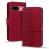 Per Google Pixel 9a Business Diamond Buckle Custodia in pelle con cordino (rosso vino)