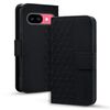 Per Google Pixel 9a Business Diamond Buckle Custodia in pelle con cordino (nero)