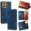Per Motorola Moto G15 / G15 Power Custodia per telefono in pelle magnetica con spazzola antifurto RFID (blu)