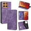 Per Motorola Moto G15 / G15 Power Custodia in pelle magnetica antifurto RFID con spazzola (viola)