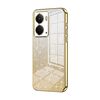 Per Realme Neo7x Custodia per telefono elettrolitica con polvere glitterata sfumata (oro)