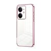 Per Realme Neo7 SE Custodia per telefono con foro sottile e placcatura trasparente (rosa)