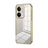 Per Realme Neo7 SE Custodia per telefono con foro sottile e placcatura trasparente (oro)