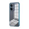 Per Realme Neo7 SE Custodia per telefono con foro sottile e placcatura trasparente (blu)