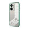 Per Realme Neo7 SE Custodia per telefono con foro sottile e placcatura trasparente (verde)