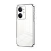 Per Realme Neo7 SE Custodia per telefono con foro sottile e placcatura trasparente (argento)