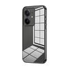 Per Realme Neo7 SE Custodia per telefono con foro sottile e placcatura trasparente (nero)
