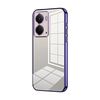 Per Realme Neo7x Custodia per telefono con placcatura trasparente e foro sottile (viola)