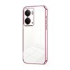 Per Realme Neo7x Custodia per telefono con foro sottile e placcatura trasparente (rosa)