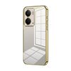 Per Realme Neo7x Custodia per telefono con foro sottile e placcatura trasparente (oro)