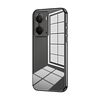 Per Realme Neo7x Custodia per telefono con foro sottile e placcatura trasparente (nero)