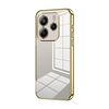 Per Redmi Note14 4G 163,25 mm Custodia per telefono con foro sottile e placcatura trasparente (oro)