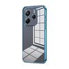 Per Redmi Note14 4G 163,25 mm Custodia per telefono con foro sottile e placcatura trasparente (blu)