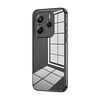 Per Redmi Note14 4G 163,25 mm Custodia per telefono con foro sottile e placcatura trasparente (nero)