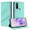 Per TCL 20 R 5G Custodia per telefono in pelle retrò con portafoglio multifunzionale in rilievo (verde menta)