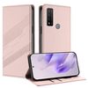 Per TCL 20 R 5G Custodia per telefono in pelle retrò con portafoglio multifunzionale in rilievo (rosa)