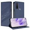 Per TCL 20 R 5G Custodia per telefono in pelle retrò con portafoglio multifunzionale in rilievo (blu scuro)