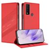 Per TCL 30 XE 5G Custodia per telefono in pelle retrò con portafoglio multifunzionale in rilievo (rosso)