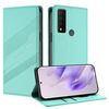 Per TCL 30 XE 5G Custodia per telefono in pelle retrò con portafoglio multifunzionale in rilievo (verde menta)