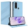 Per TCL 30 XE 5G Custodia per telefono in pelle retrò con portafoglio multifunzionale in rilievo (azzurro chiaro)