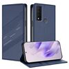 Per TCL 30 XE 5G Custodia per telefono in pelle retrò con portafoglio multifunzionale in rilievo (blu scuro)
