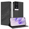 Per TCL 40 NxtPaper 4G Custodia per telefono in pelle retrò multifunzionale con portafoglio in rilievo (nero)