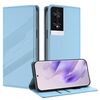 Per TCL 40 NxtPaper 4G Custodia per telefono in pelle retrò multifunzionale con portafoglio in rilievo (azzurro chiaro)