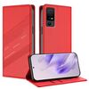 Per TCL 40 NxtPaper 5G Custodia per telefono in pelle retrò multifunzionale in rilievo (rosso)