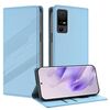 Per TCL 40 NxtPaper 5G Custodia per telefono in pelle retrò multifunzionale in rilievo (azzurro chiaro)