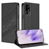 Per TCL 40 R 5G Custodia per telefono in pelle retrò multifunzionale in rilievo (nero)