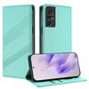 Per TCL 40 SE Custodia per telefono in pelle retrò con portafoglio multifunzionale in rilievo (verde menta)