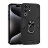 Per itel S25 Custodia per telefono con supporto ad anello in metallo ultra antiurto (nero)