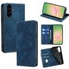 Per Samsung Galaxy A56 5G Custodia per telefono in pelle magnetica con spazzola antifurto RFID (blu)