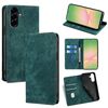 Per Samsung Galaxy A56 5G Custodia per telefono in pelle magnetica con spazzola antifurto RFID (verde)