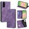 Per Samsung Galaxy A56 5G RFID Antifurto Spazzola Magnetico Custodia in Pelle per Telefono (Viola)